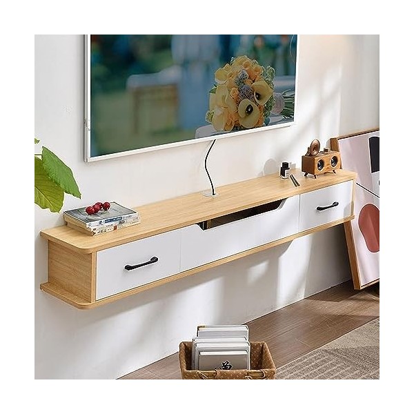 Unité de table TV pour téléviseurs, meuble TV mural étagère TV flottante étagère murale clapier audio/vidéo étagère électroni