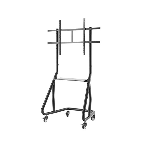 Hama Chariot TV Trolley Support TV Mobile pour 49 à 100 Pouces, Hauteur réglable, Support TV Mobile avec roulettes verrouill