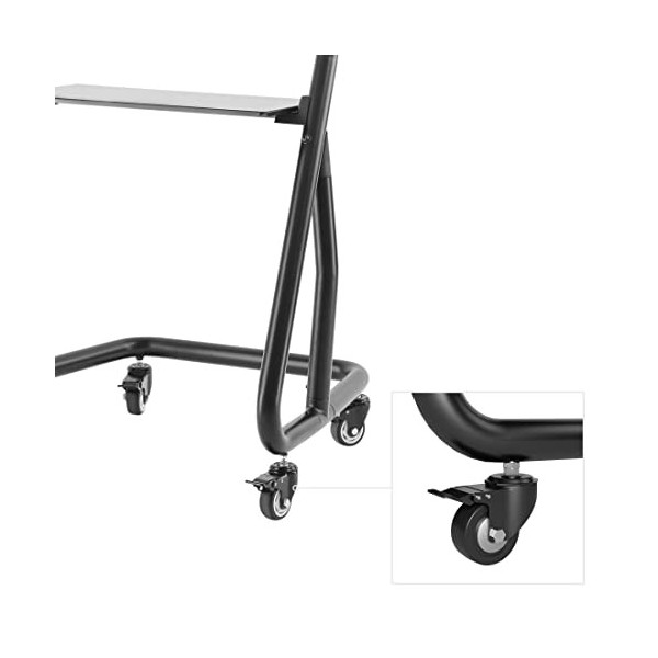 Hama Chariot TV Trolley Support TV Mobile pour 49 à 100 Pouces, Hauteur réglable, Support TV Mobile avec roulettes verrouill