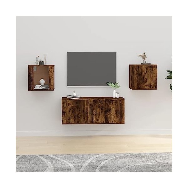 VEEKI Meuble TV, Meuble TV Suspendu, Meuble, Meuble TV avec Rangement，Meuble Industriel, Convient pour Salon ou Chambre, Meub