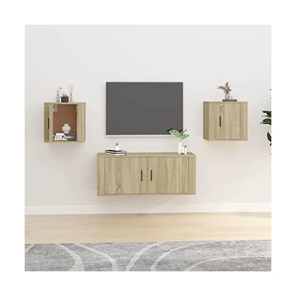 VEEKI Meuble TV, Meuble TV Suspendu, Meuble, Meuble TV avec Rangement,Meuble Industriel, Convient pour Salon ou Chambre, Meub