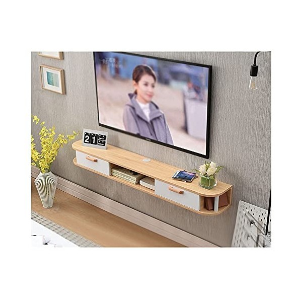 EsEntL Meuble TV Flottant, Meuble TV, unités murales pour Salon, Meuble TV Mural, Console multimédia avec 3 rangements pour C