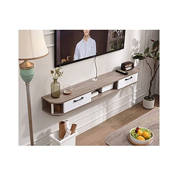 EsEntL Meuble TV Flottant, Meuble TV, unités murales pour Salon, Meuble TV Mural, Console multimédia avec 3 rangements pour C
