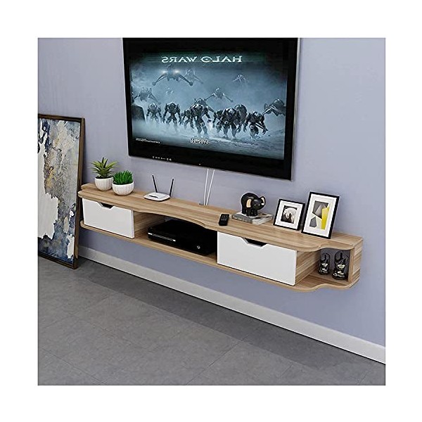 EsEntL Meuble TV Flottant, Meuble TV, unités murales pour Salon, Console TV, Meuble TV Mural, 3 Compartiments pour Salon, Cha