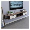 EsEntL Meuble TV Flottant, Meuble TV, unités murales pour Salon, Console TV, Meuble TV Mural, 3 Compartiments pour Salon, Cha