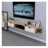 EsEntL Meuble TV Flottant, Meuble TV, unités murales pour Salon, Console TV, Meuble TV Mural, 3 Compartiments pour Salon, Cha