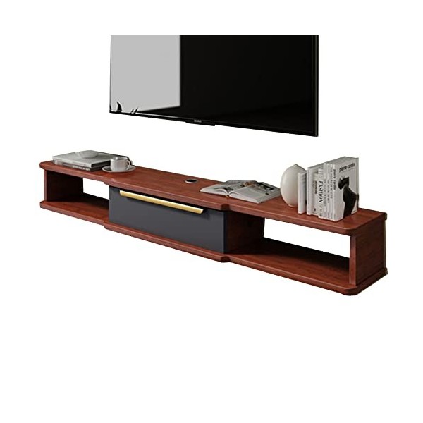 EsEntL Meuble TV Mural Meuble TV Flottant, Meuble TV Mural, Console multimédia de Centre de Divertissement pour Salon, étagèr