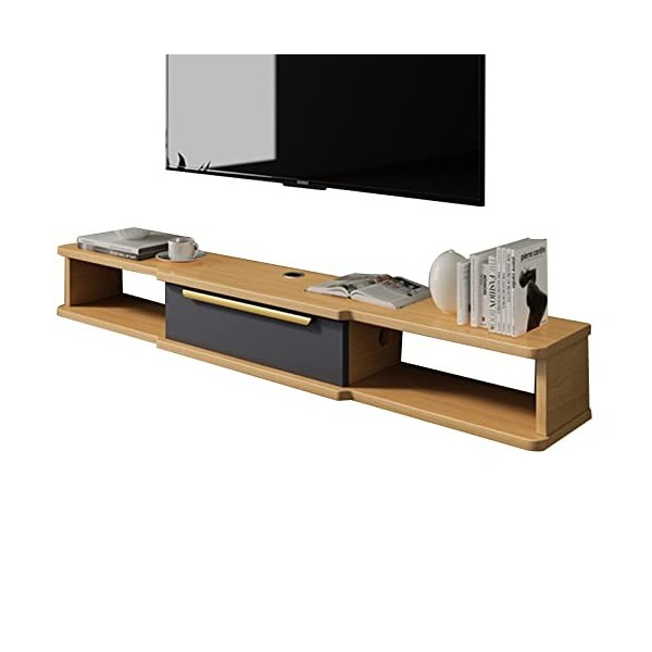 EsEntL Meuble TV Mural Meuble TV Flottant, Meuble TV Mural, Console multimédia de Centre de Divertissement pour Salon, étagèr