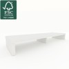 Henor Rehausse TV en Bois FSC® Double 130 x 35 x 15 cm Blanc Mat. Supporte +100 kg.