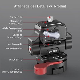 SMALLRIG Support de Moniteur à Encastrer, HawkLock Mini Support de Moniteur à Dégagement Rapide avec Pince NATO, Support de M