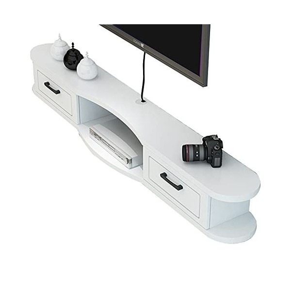 EsEntL Étagère de Meuble TV Flottante Moderne, étagère de Rangement multimédia en Bois pour Table TV, pour boîtiers de câble/