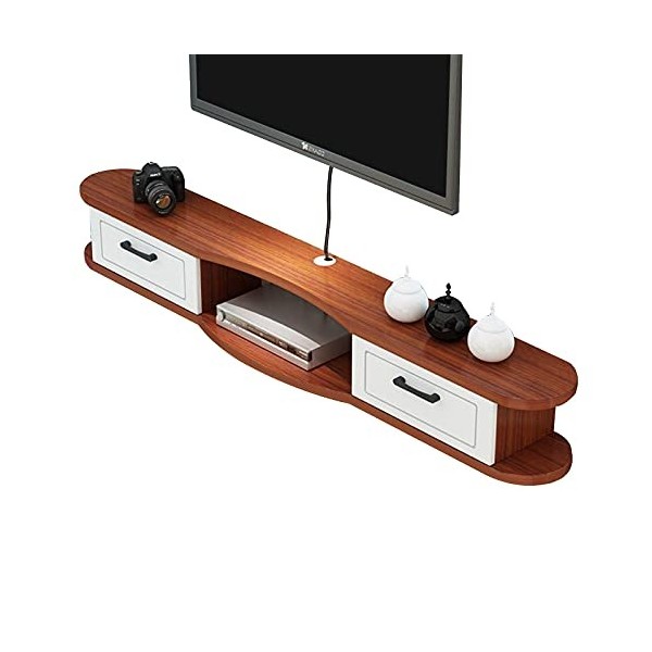 EsEntL Étagère de Meuble TV Flottante Moderne, étagère de Rangement multimédia en Bois pour Table TV, pour boîtiers de câble/