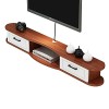 EsEntL Étagère de Meuble TV Flottante Moderne, étagère de Rangement multimédia en Bois pour Table TV, pour boîtiers de câble/
