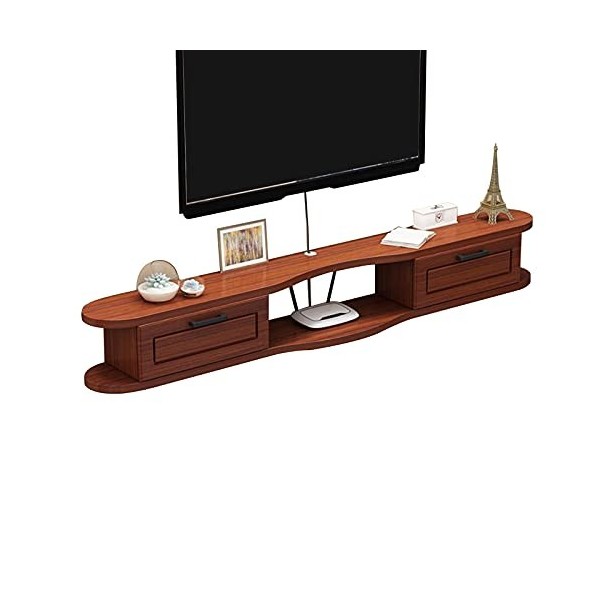 EsEntL Étagère de Meuble TV Flottante Moderne, étagère de Rangement multimédia en Bois pour Table TV, pour boîtiers de câble/