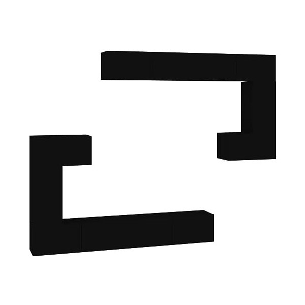 FAMIROSA Meuble TV Mural Noir Bois dingénierie 96KG 