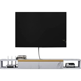 CENAP Meuble TV Flottant Composant Shelfo Unité De Stockage Vidéo Console Média Murale Meuble TV Flottant avec Porte Réservée