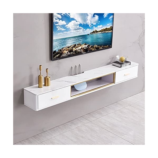 EsEntL Meuble de télévision Flottant, Type de tiroir de Conception sculpté en Creux, Support de décodeur Mural Suspendu pour 