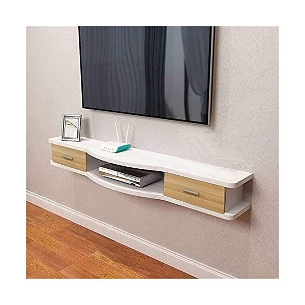 LILUKO Meuble TV Flottant Meuble TV Suspendu Meuble TV Flottant Support Mural Console TV Mediao/Vidéo Console avec Portes da