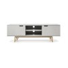 TENZO Cross Designer Banc TV, Chêne, Gris, 45x150x50 cm