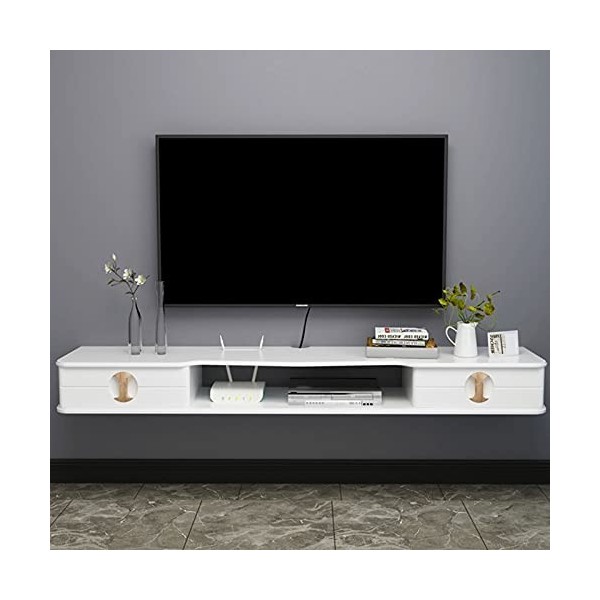 Meuble TV Mural Meuble TV Flottant, Meuble de Console multimédia pour Centre de Divertissement Mural, avec étagère de Stockag