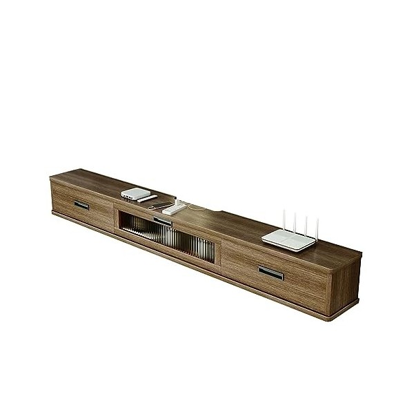 YUZDNM Console Multimédia Murale - Meuble TV, Meuble TV Bas, Étagère Flottante pour Meuble TV 120/140/160cm, Étagère Audio Vi
