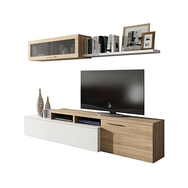 Dmora Mobile Soggiorno Parete attrezzata Porta TV, Rovere, 200 x 44 x 41 cm