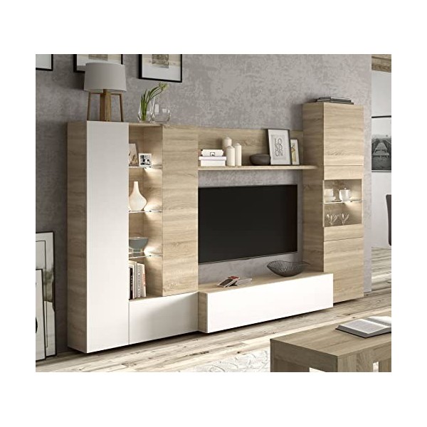 Dmora Mobile Soggiorno Parete attrezzata Porta TV, Rovere, 200 x 44 x 41 cm