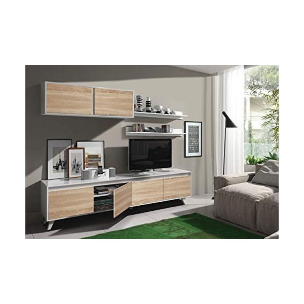 Dmora Mobile Soggiorno Parete attrezzata Porta TV, Rovere, 200 x 44 x 41 cm
