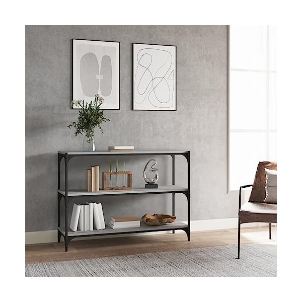 vidaXL Bibliothèque Sonoma Gris 100x33x70,5 cm Bois dingénierie Acier