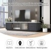 kubeier Meuble TV Gris Meuble TV Vintage Industriel - 160x40x44,5 cm Lowboard, Commode TV avec Fonction Push-to-Open Meuble T
