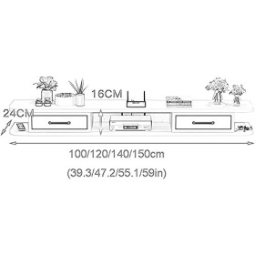 EsEntL Meuble TV Flottant, Meuble TV, unités murales pour Salon, Meuble TV Mural, Console multimédia avec 3 rangements pour C