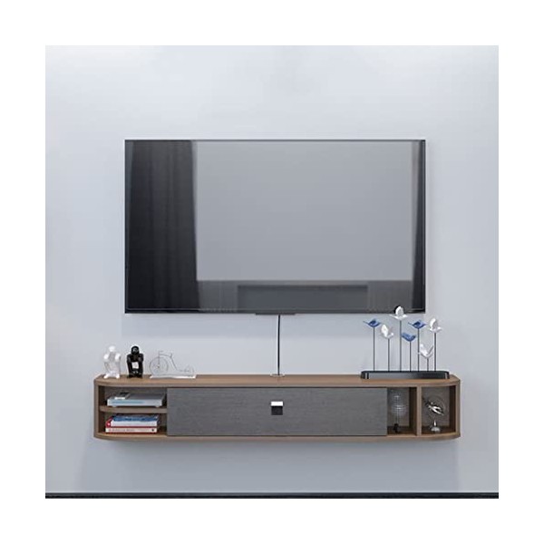 EsEntL Meuble TV Flottant Meuble TV Flottant Étagère TV Murale Centre de Divertissement Console multimédia en Bois Meuble de 