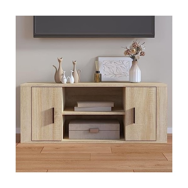 Meuble TV Chêne sonoma 100x35x40 cm Bois dingénierie