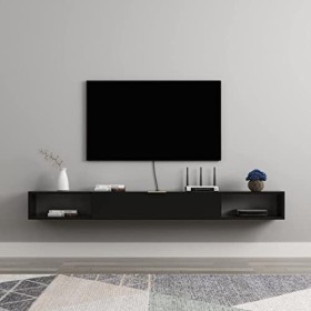 Étagère TV Murale, Meuble TV Flottant, Centre de Divertissement, Console multimédia en Bois, Meuble de Rangement Moderne à Su