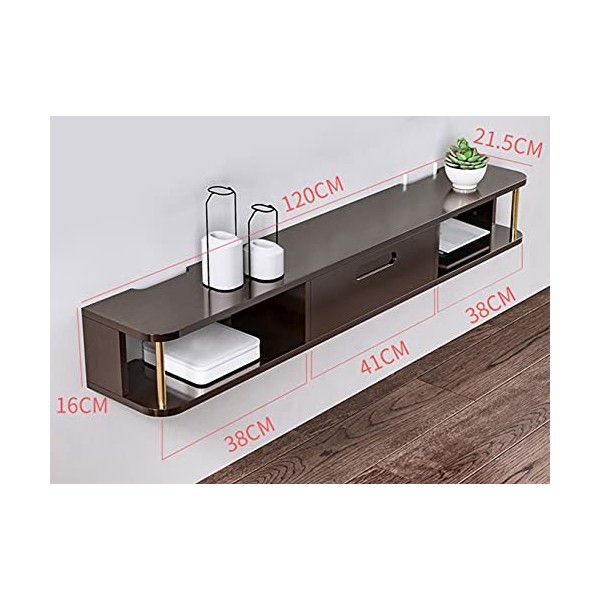 Kamnik Meuble TV Flottant, Meuble TV Mural à Un tiroir, Conception à clapet avec Trous pour Fils, adapté aux projecteurs de d