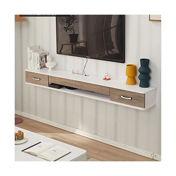 EsEntL Meuble TV Mural Meuble TV Flottant Mural – Meuble TV Suspendu en Bois, étagère TV Flottante de 39,3/47,2/55,1 Pouces, 