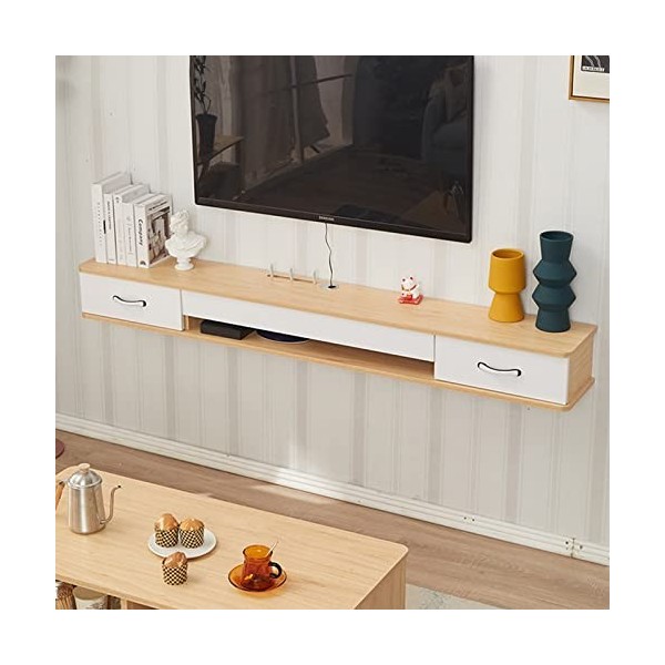 EsEntL Meuble TV Mural Meuble TV Flottant Mural – Meuble TV Suspendu en Bois, étagère TV Flottante de 39,3/47,2/55,1 Pouces, 