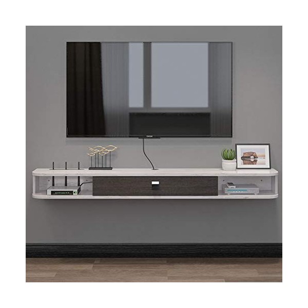 EsEntL Meuble TV Flottant, Console TV Flottante, unité TV Flottante, étagère Murale de Divertissement, Meuble TV, Console mul