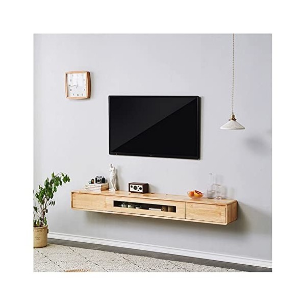Kamnik Meuble TV Flottant, Meuble TV Mural, Console multimédia de Divertissement, étagères flottantes avec Porte, pour Niche 