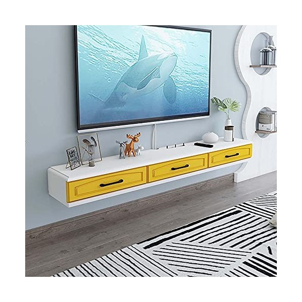 EsEntL Meuble TV Flottant Meuble TV Flottant, étagère TV Murale avec 3 tiroirs pour Salon, Bureau, Chambre à Coucher, unité d