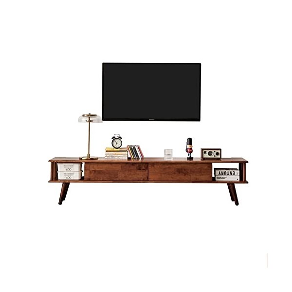 Meuble TV Mural, Meuble TV, Console multimédia avec 2 tiroirs, Centre de Divertissement Moderne, Table TV, pour Salon, Salle 