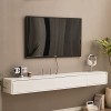 EsEntL Meuble TV Mural Étagère de Meuble TV Flottant avec 2 Tiroirs, Centre de Divertissement de Console Multimédia Murale, É