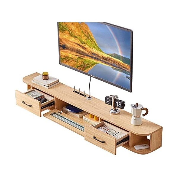 Meuble TV Flottant, Meuble TV Flottant, Console multimédia Murale en Bois, étagère TV, Centre de Divertissement Flottant, éta