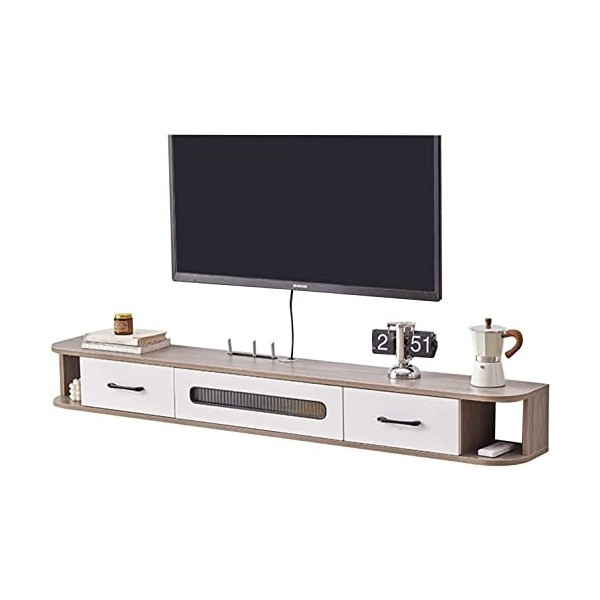 Meuble TV Flottant, Meuble TV Flottant, Console multimédia Murale en Bois, étagère TV, Centre de Divertissement Flottant, éta