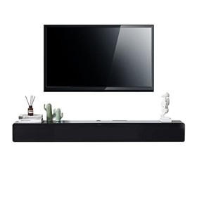 Meuble TV Mural Meuble TV Flottant Mural, étagère Murale avec 2 tiroirs, Console multimédia en Bois, Centre de Divertissement