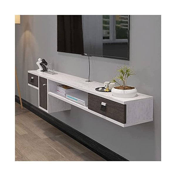 Meuble TV Flottant Meuble TV Flottant Mural Divertissement Console Média Jeu Consoleo Meuble Vidéo avec Rangement et Tiroir/M
