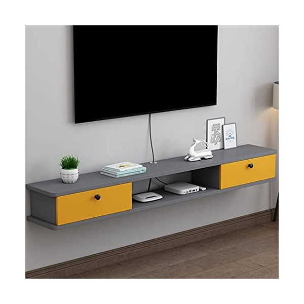 RUtavm Meuble TV Flottant, Meuble TV Mural Flottant, Meuble TV, Console multimédia, Divertissement, Jeu, étagère de Rangement