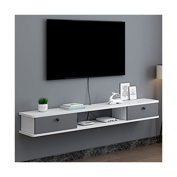 RUtavm Meuble TV Flottant, Meuble TV Mural Flottant, Meuble TV, Console multimédia, Divertissement, Jeu, étagère de Rangement