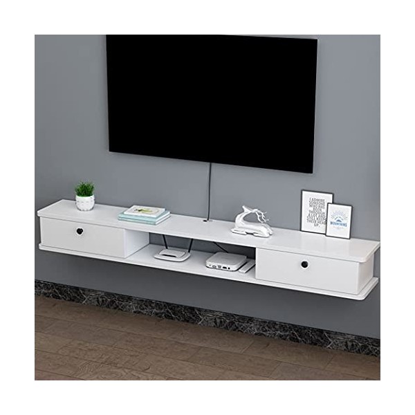 RUtavm Meuble TV Flottant, Meuble TV Mural Flottant, Meuble TV, Console multimédia, Divertissement, Jeu, étagère de Rangement