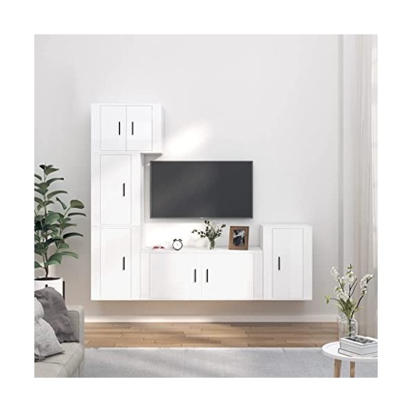 VEEKI Meuble TV, Meuble TV Suspendu, Meuble TV Industriel, Meuble TV Bois, Meuble Chambre, Convient pour Salon ou Chambre, En